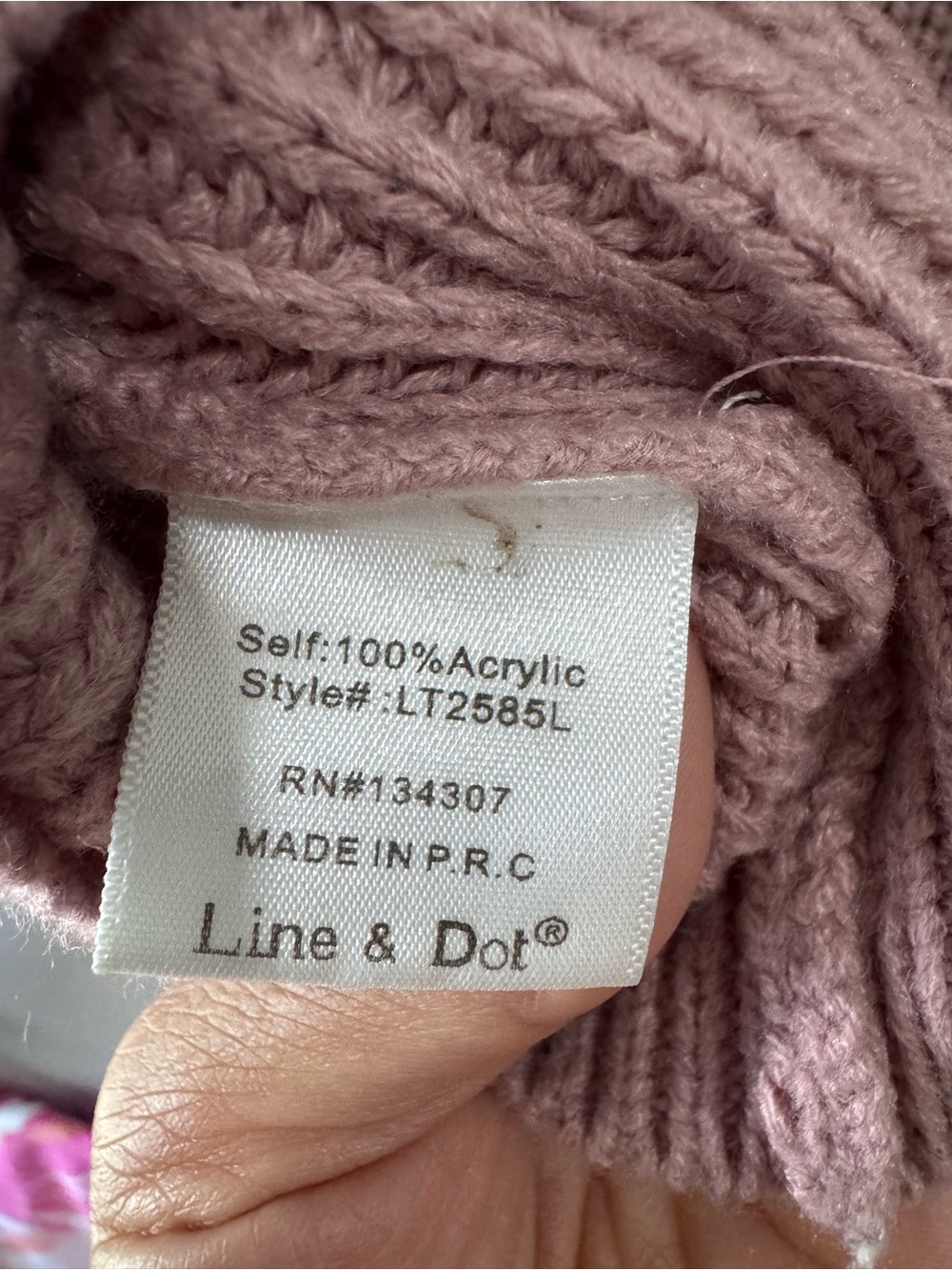 Line & Dot Mauve Plaid Crewneck Sweater with Rust Accents - Picture 5 of 5